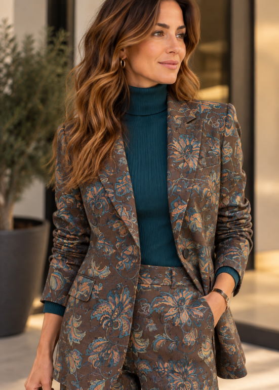 BLAZER COM ESTAMPADO FLORAL - ADET