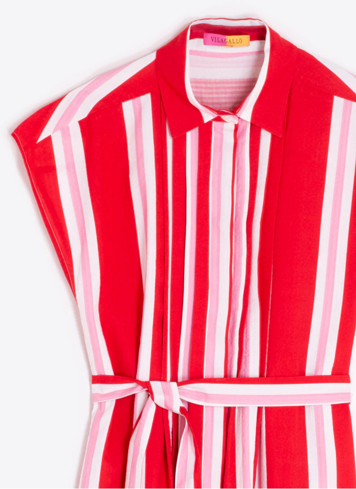 VESTIDO MIDI COM RISCAIS VERTICAIS BICOLOR - VILAGALLO
