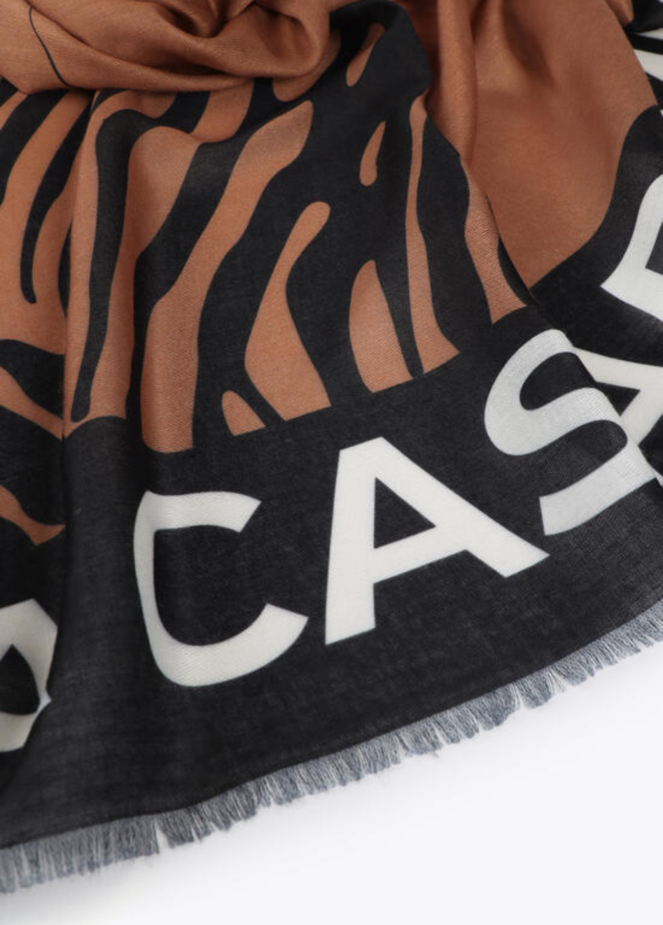 ÉCHARPE CAMEL PADRÃO ZEBRA - LOLA CASADEMUNT