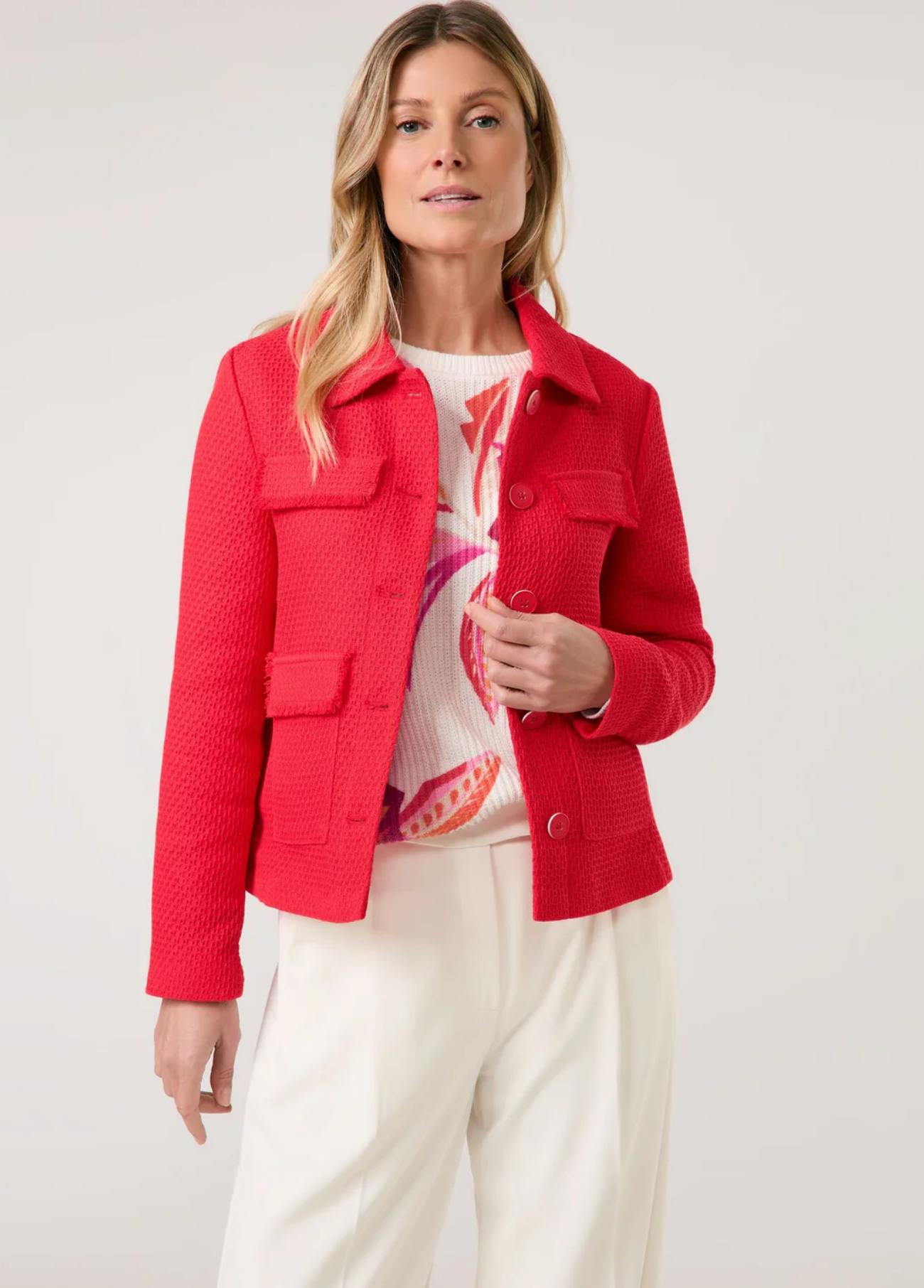 JAQUETA BLAZER TEXTURIZADO EM VERMELHO - GERRY WEBER