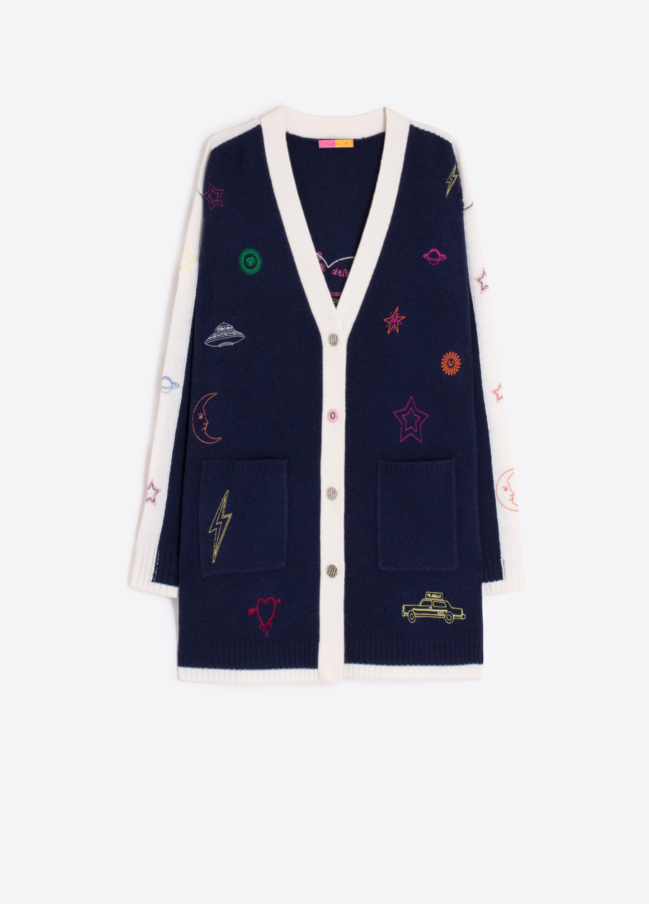 CARDIGAN BORDADO MARINHO - VILAGALLO