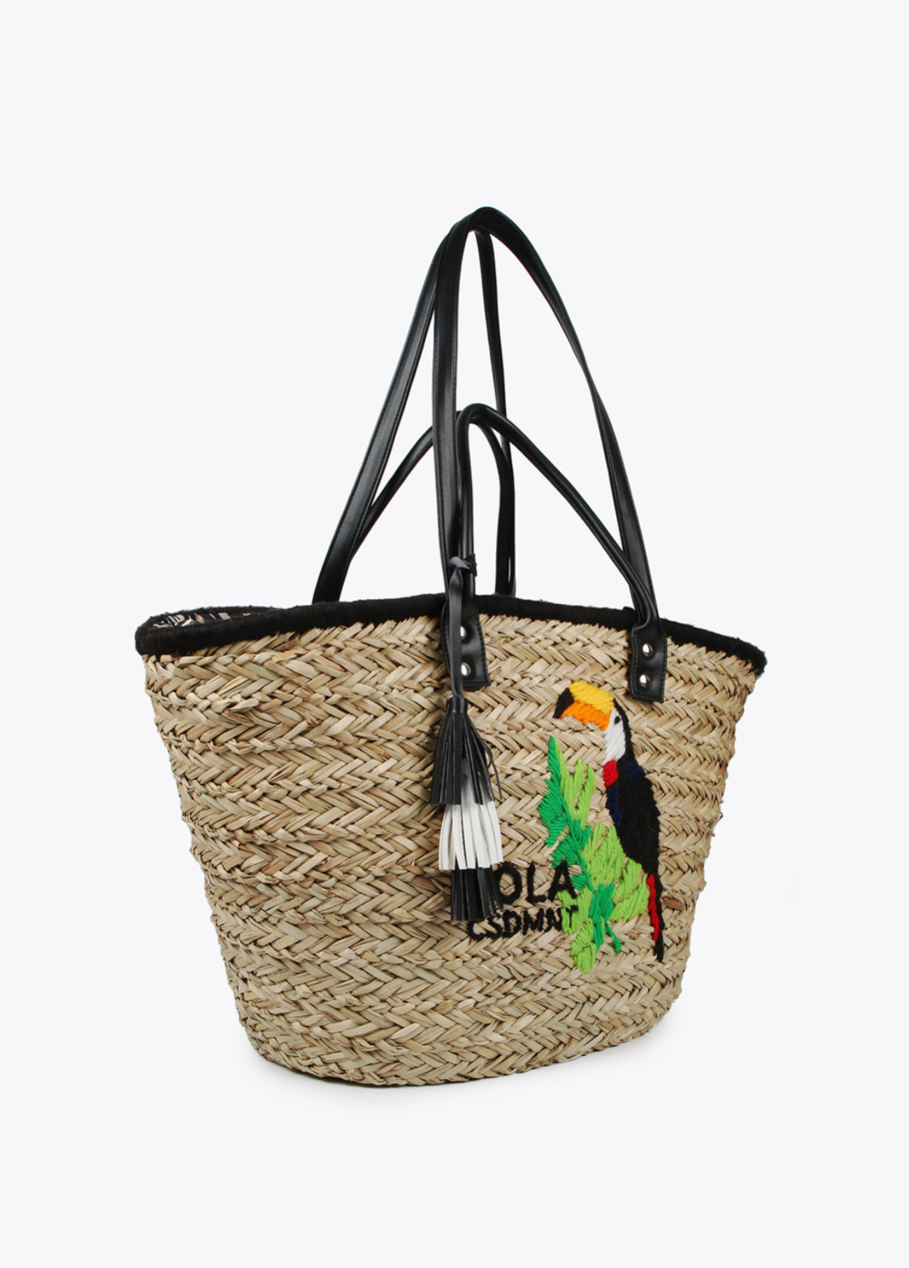 CESTA COM TUCANO BORDADO - LOLA CASADEMUNT