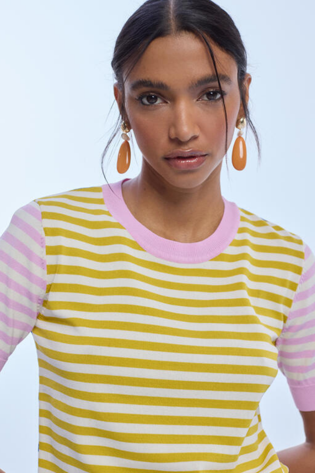 BLUSA DE MLAHA TIPO T-SHIRT ÀS RISCAS MULTICOLOR - LOLA CASADEMUNT