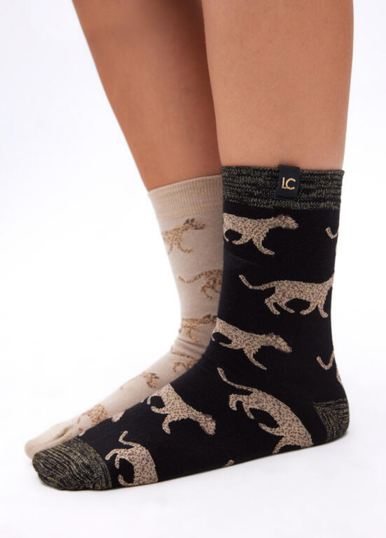 PACK MEIAS COM ESTAMPADO LEOPARDO - LOLA CASADEMUNT