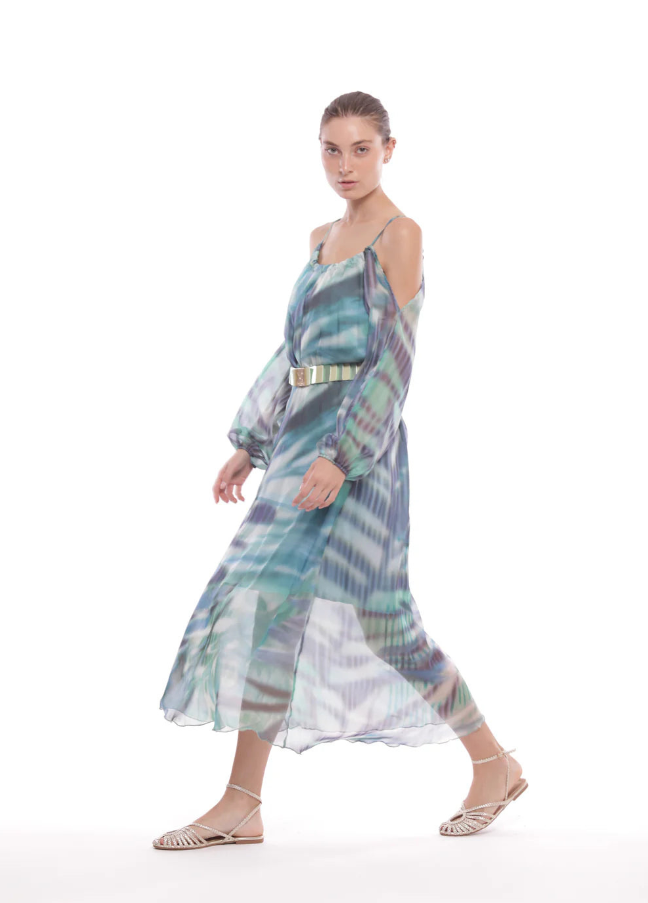 VESTIDO LONGO COM ESTAMPA TIEDYE - MIMI MUA