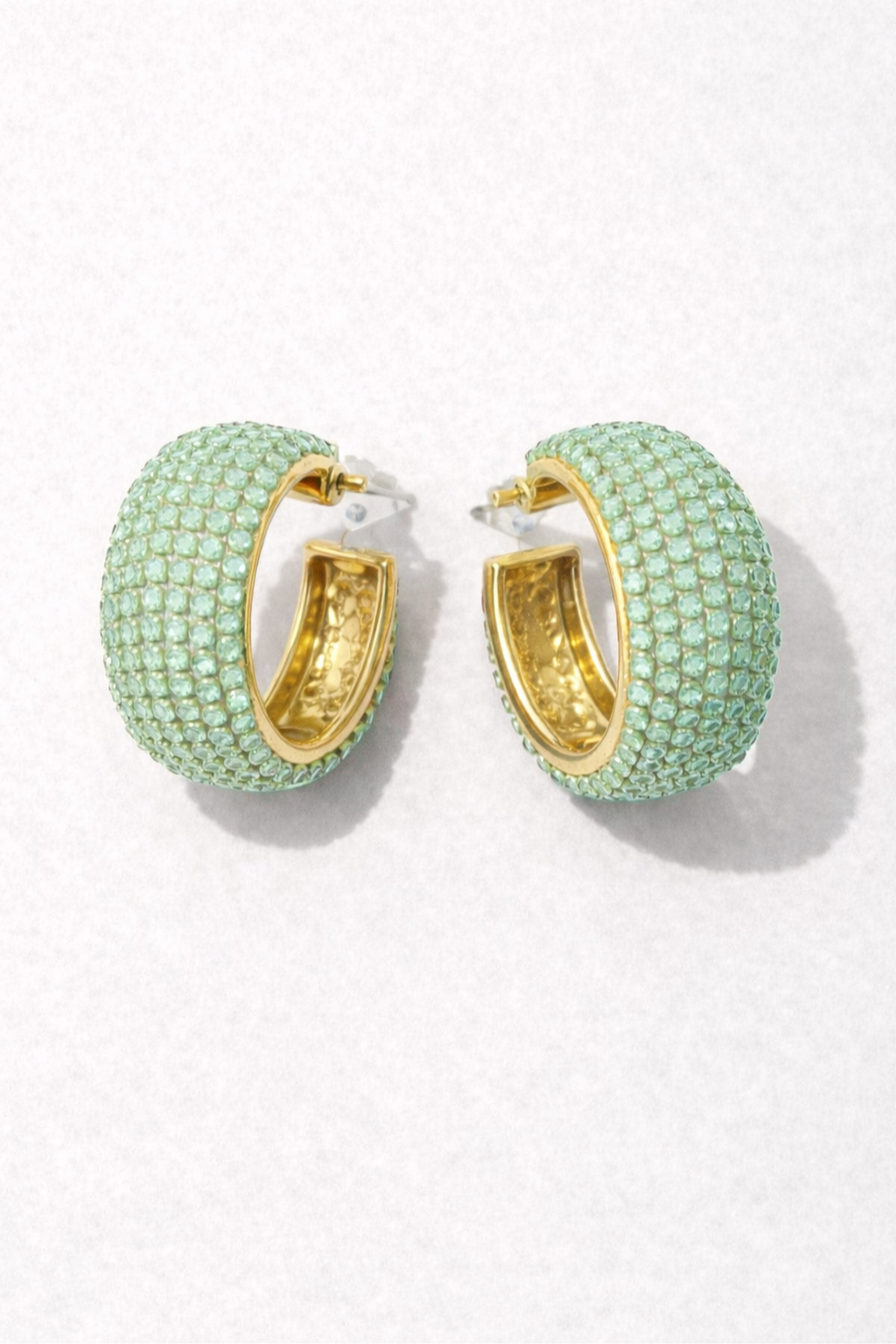 ARGOLAS COM STRASS EM VERDE MENTA - ALIBY