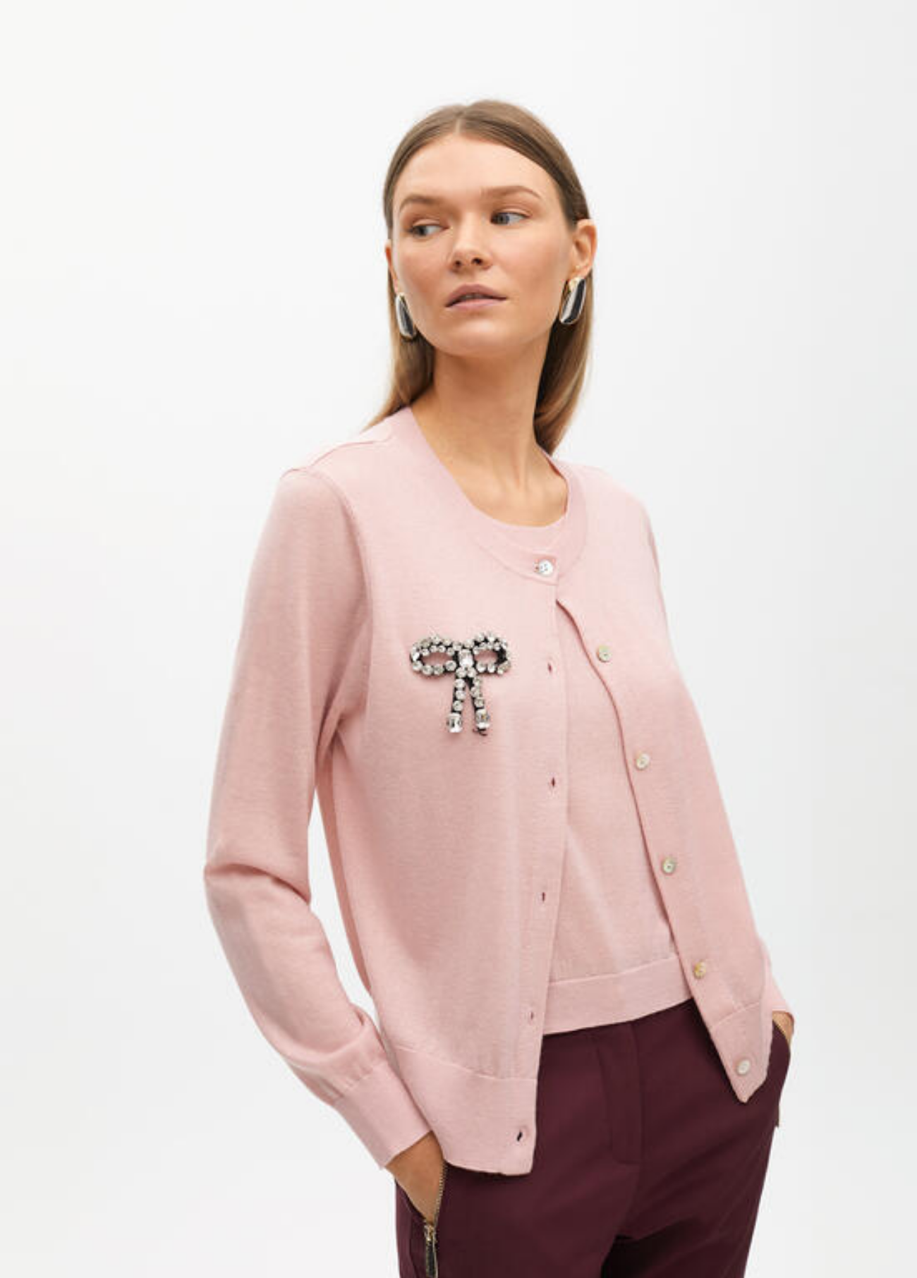 CARDIGAN COM TOP INCORPADO E LAÇO EM STRASS - LOLA CASADEMUNT