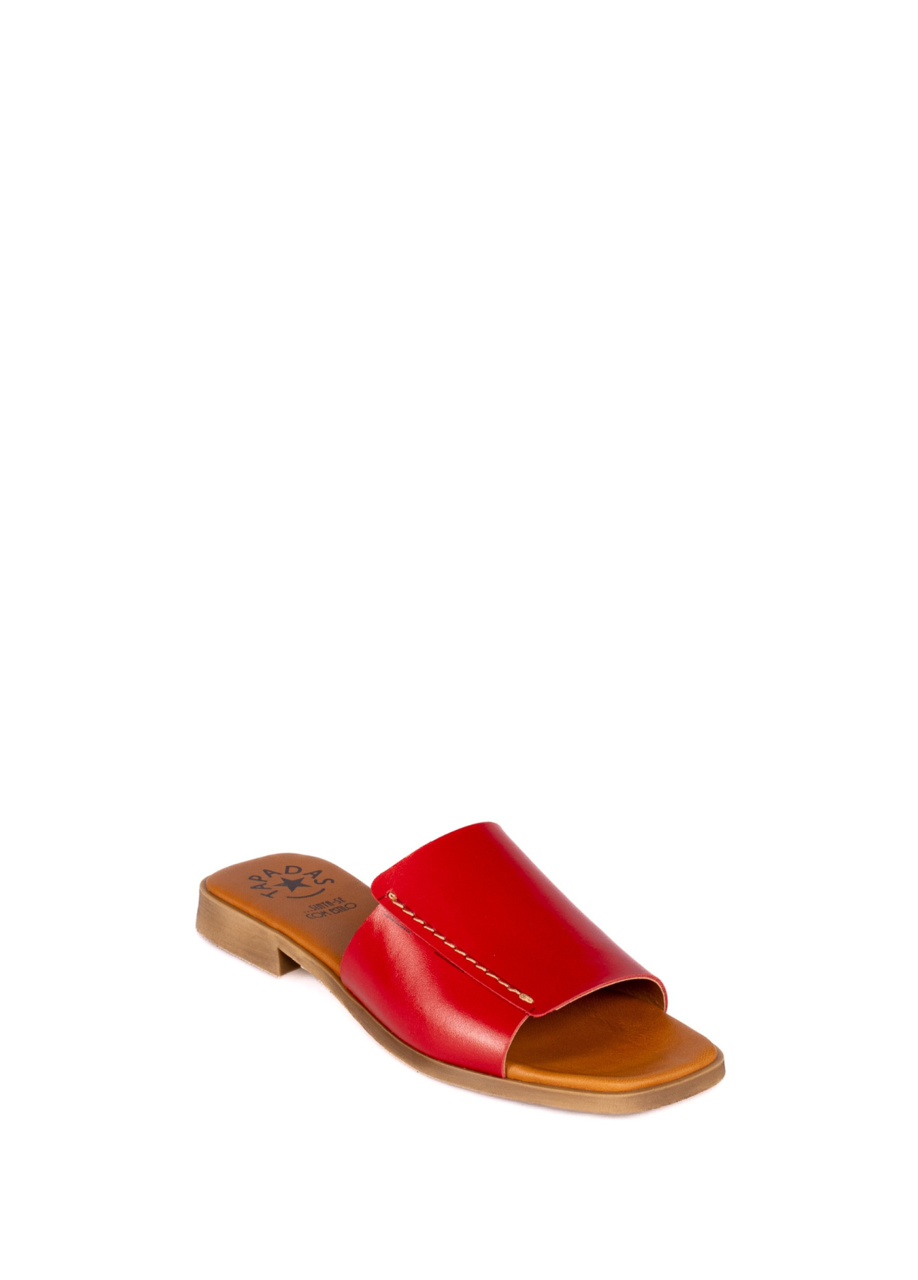 CHINELOS RASOS DE TIRA LARGA EM PELE - TAPADAS