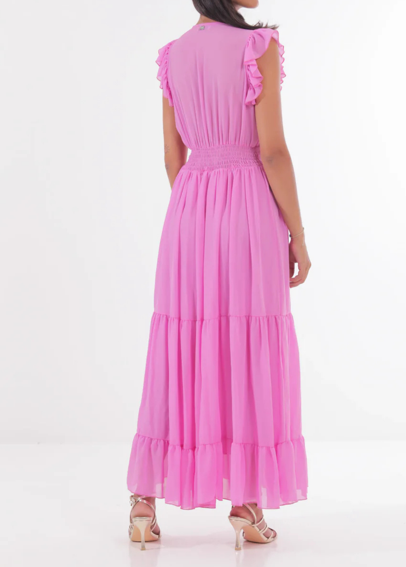 VESTIDO LONGO COM FOLHOS - MIMI MUA