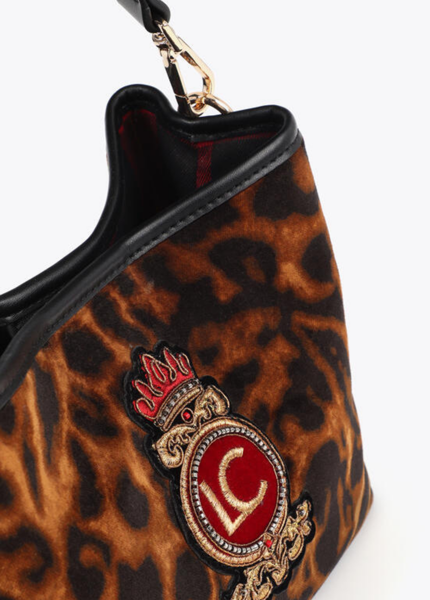 MALA LEOPARDO COM EMBLEMA LC - LOLA CASADEMUNT