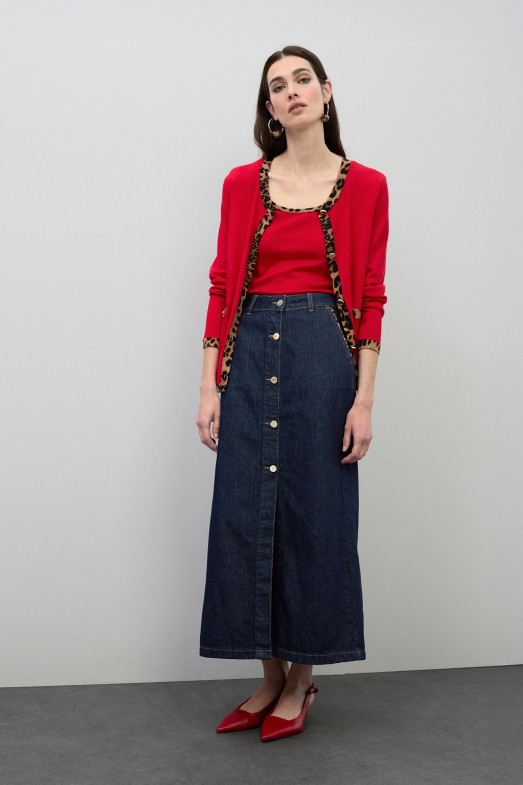 CARDIGAN COM CONTRASTE ANIMAL PRINT - LOLA CASADEMUNT