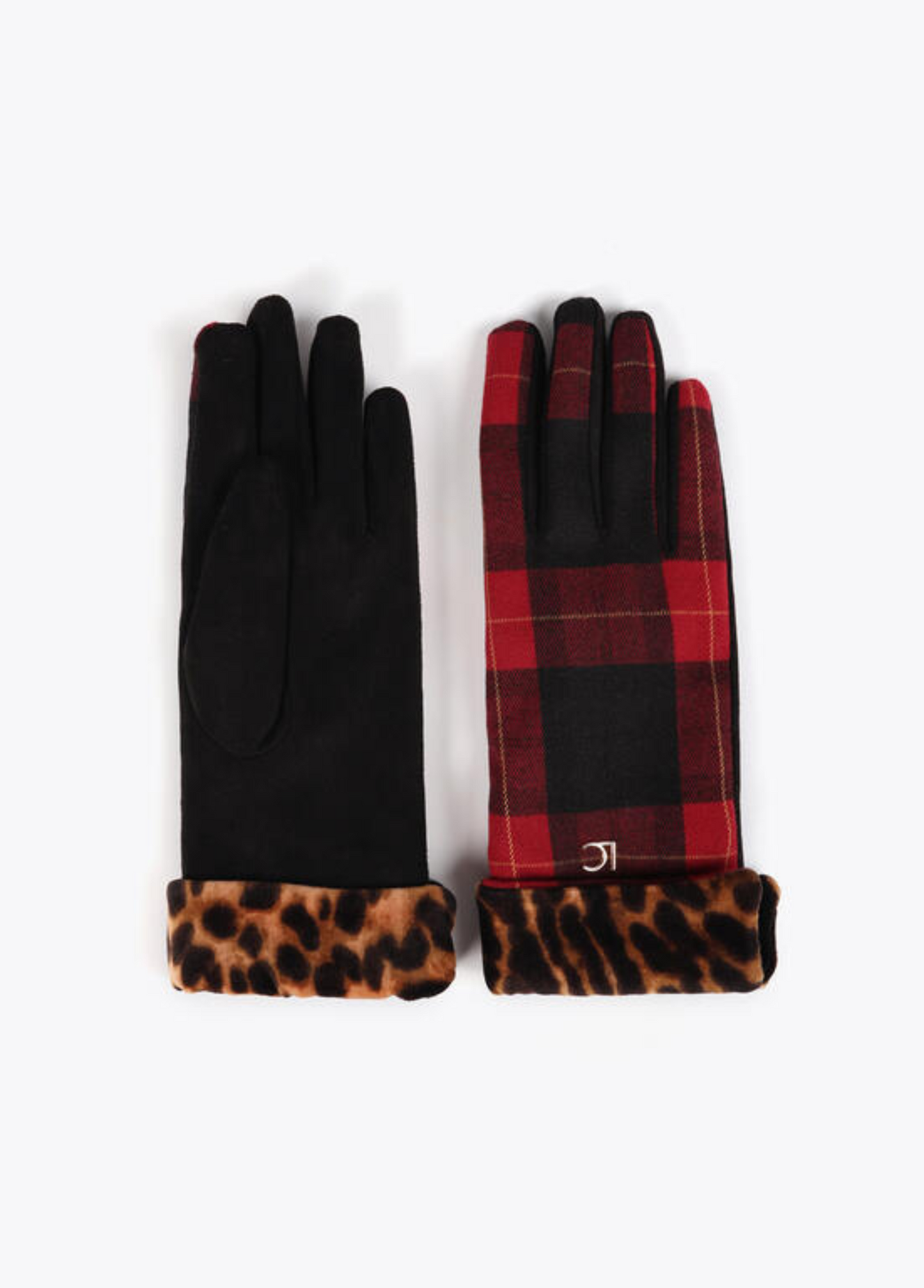 LUVAS COM XADREZ E PUNHO ANIMAL PRINT - LOLA CASADEMUNT