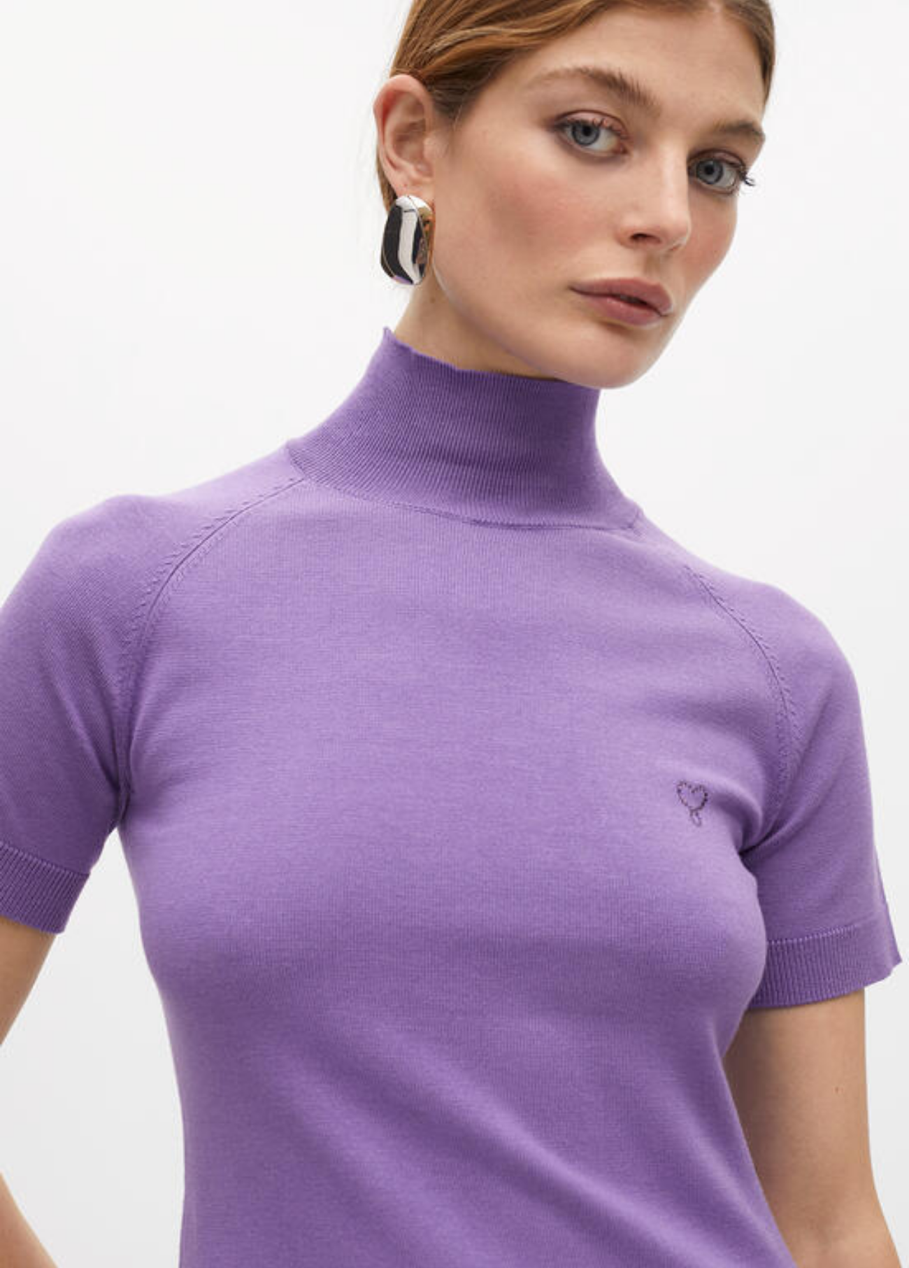 CAMISOLA GOLA SUBIDA MANGA CURTA - LOLA CASADEMUNT