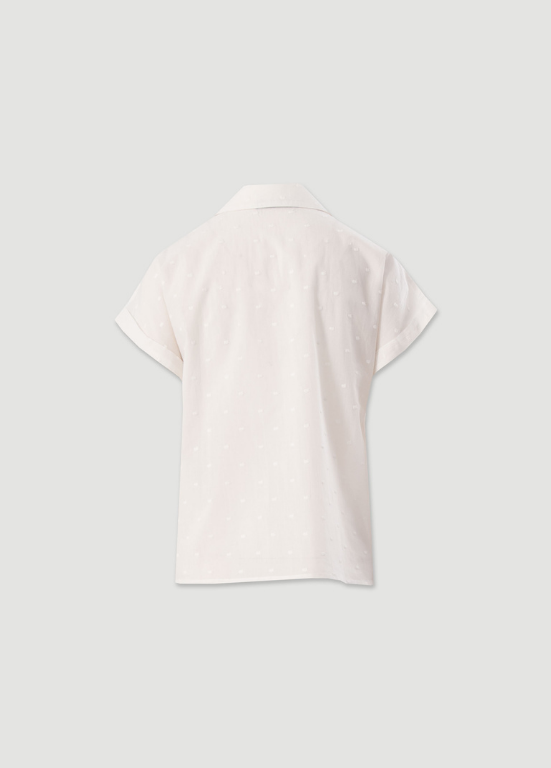 BLUSA EM ALGODÃO COM TEXTURA E MANGA CURTA - FERRACHE