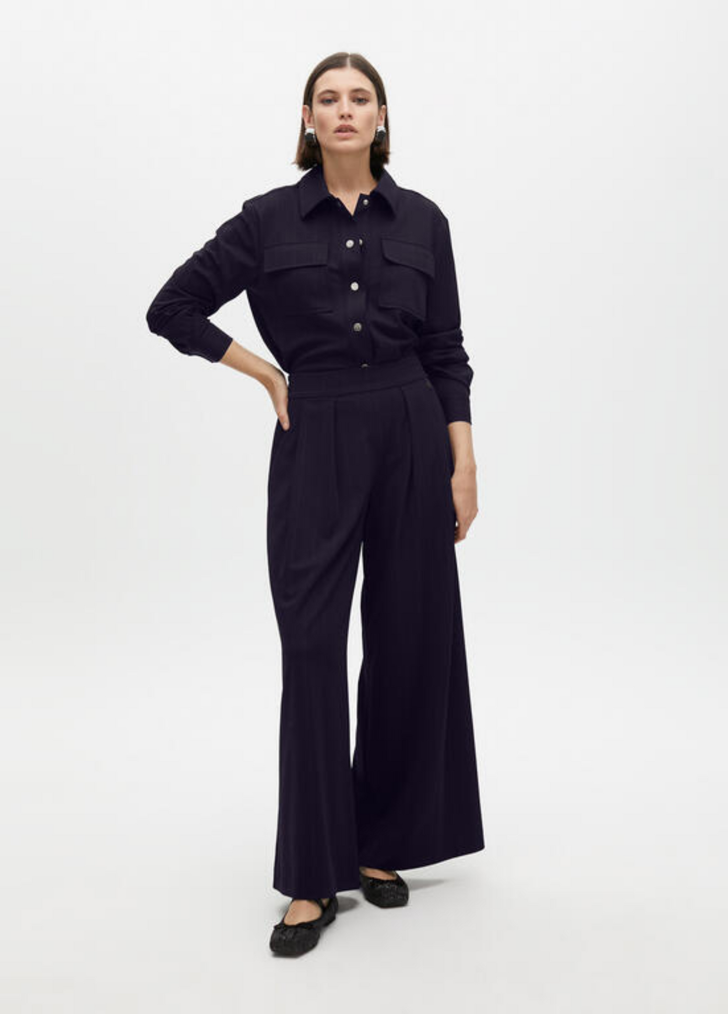 CAMISA MARINHO COM FIO DE LUREX - LOLA CASADEMUNT