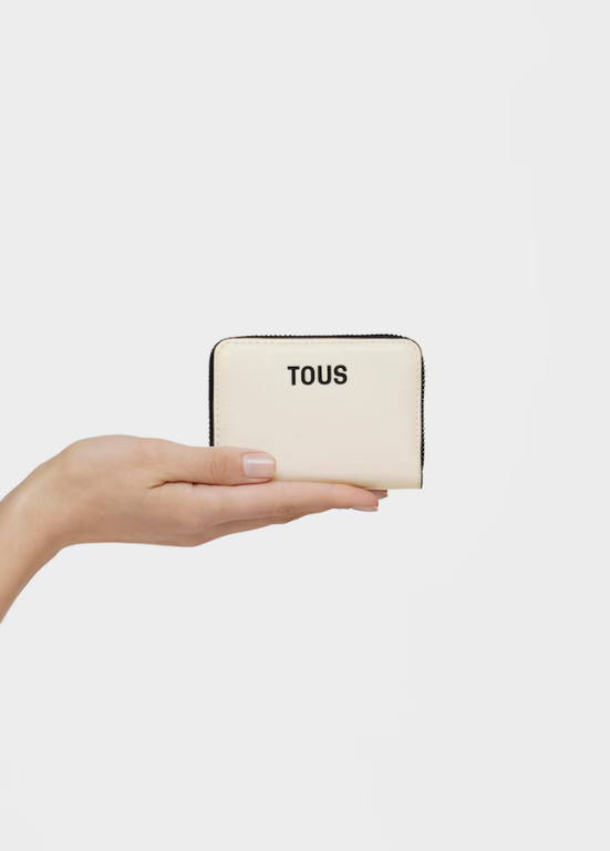 PORTA MOEDAS NEW CORP EM POLIURETANO BEGE - TOUS