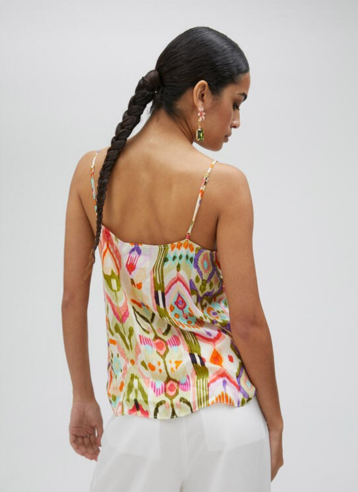 TOP DE ALÇAS COM ESTAMPADO ÉTNICO MULTICOLOR - LOLA CASADEMUNT