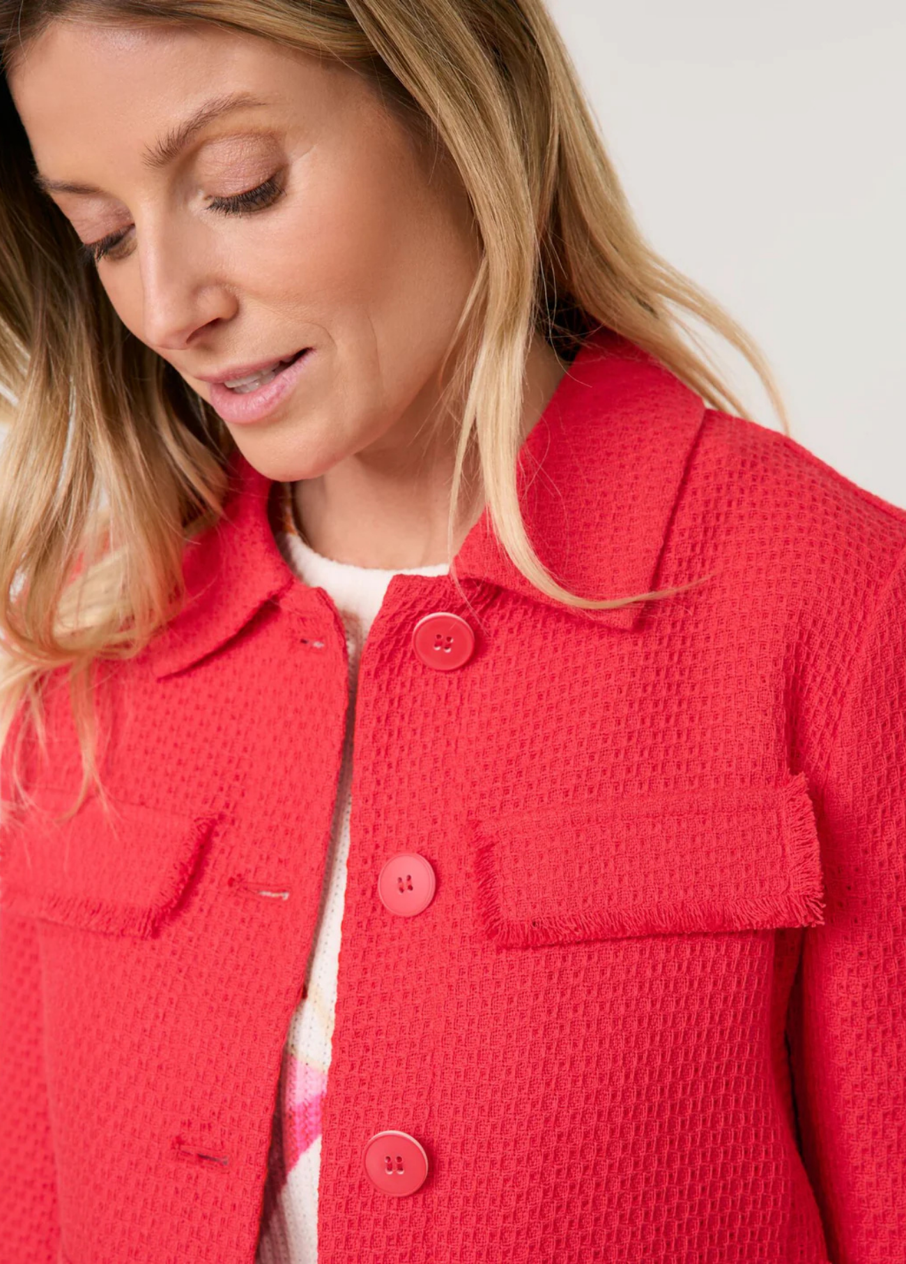 JAQUETA BLAZER TEXTURIZADO EM VERMELHO - GERRY WEBER