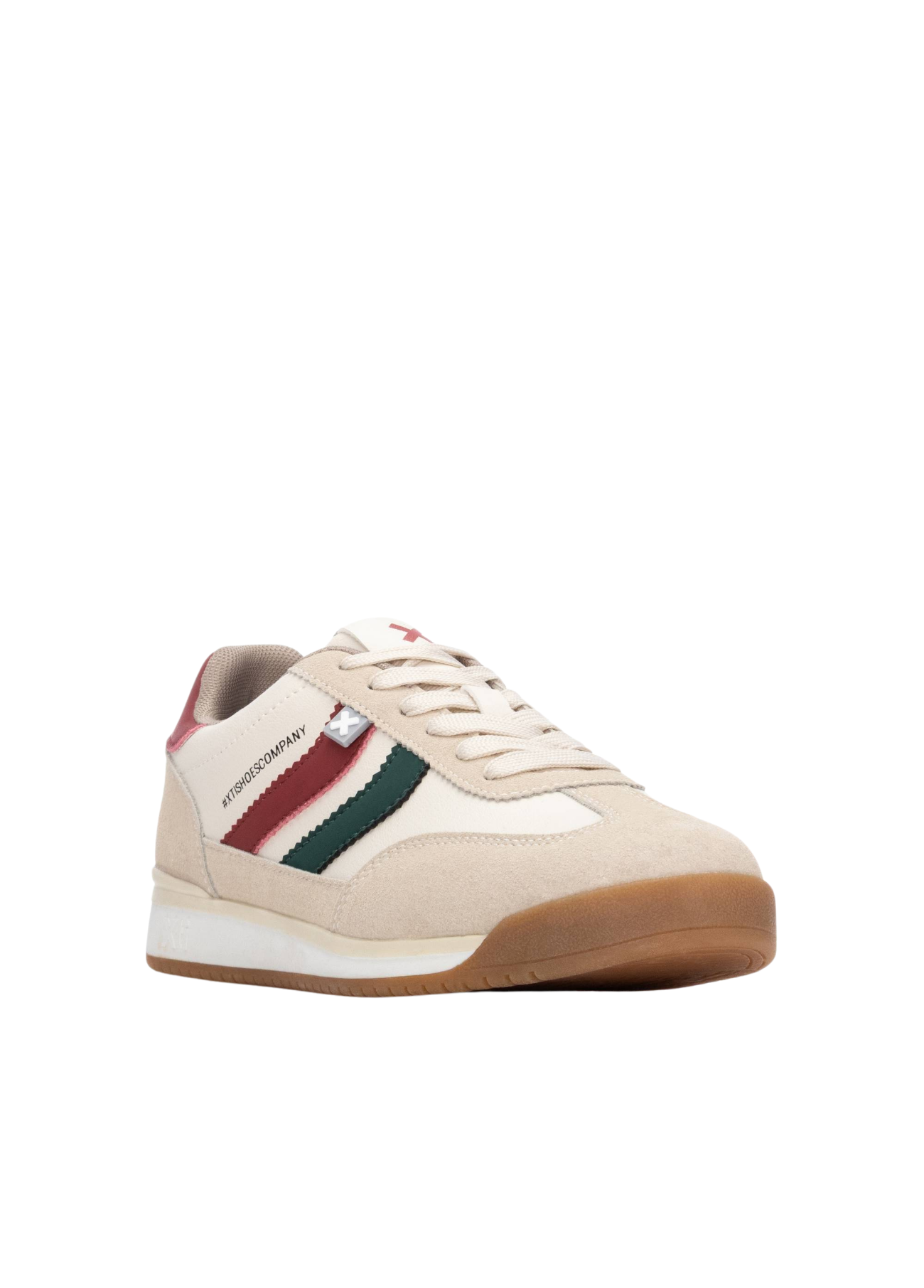 TÉNIS BEGE COM DETALHES VERDE E BORDEAUX - XTI SHOES