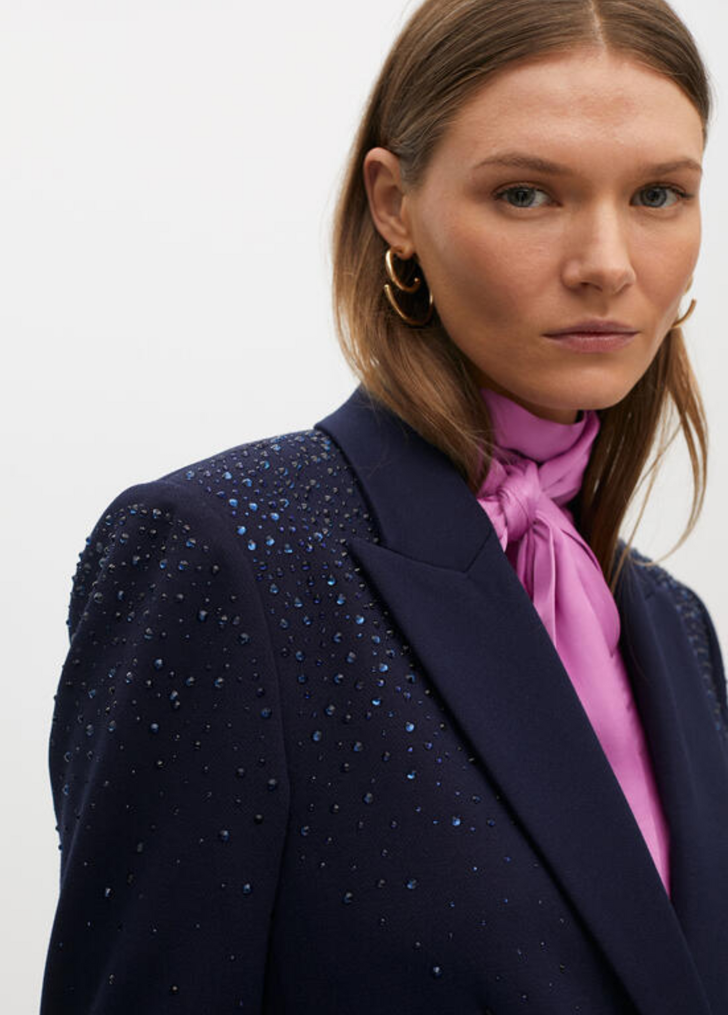 BLAZER AZUL MARINHO COM APLICAÇÕES DE BILHO - LOLA CASADEMUNT