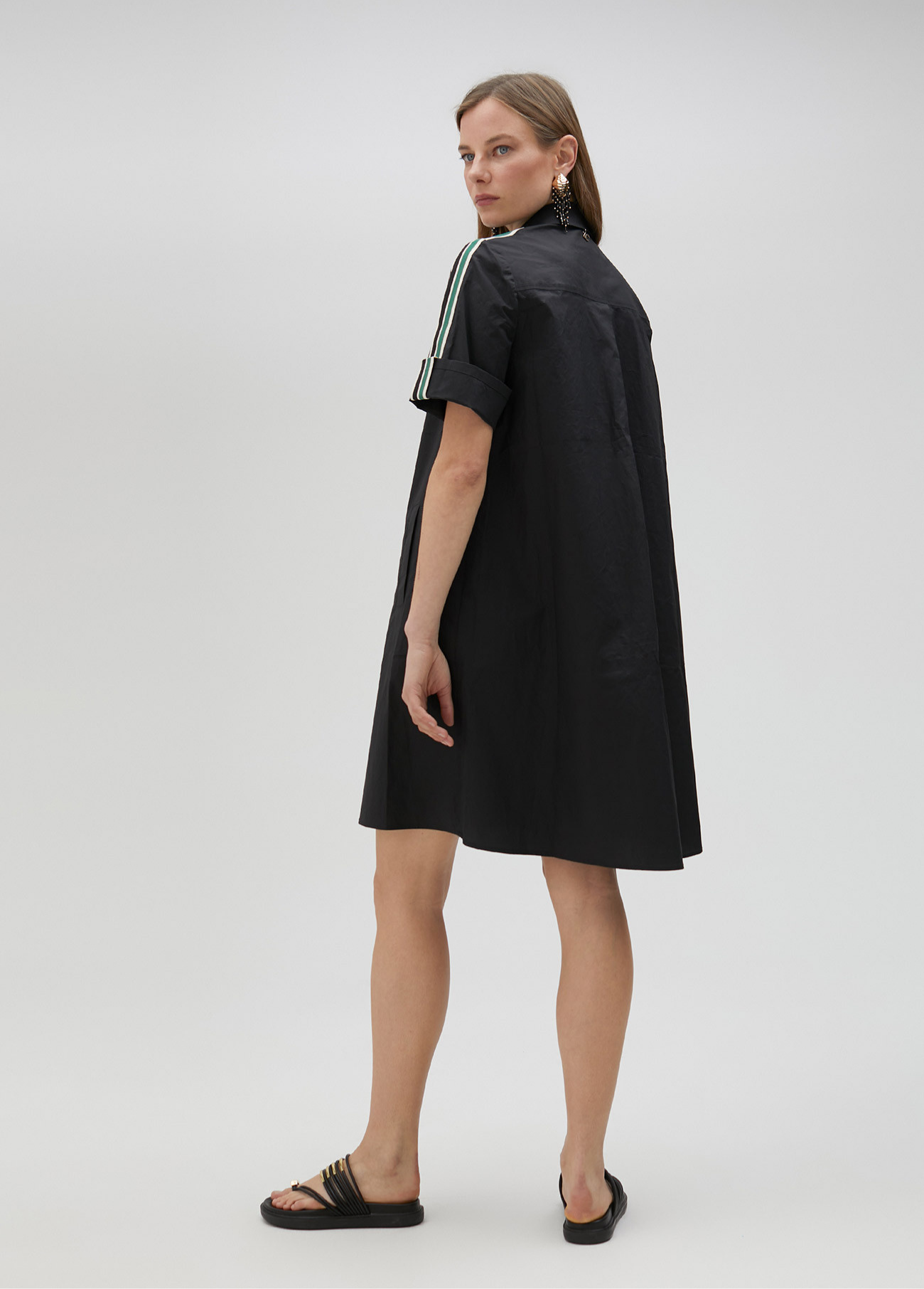VESTIDO CAMISEIRO COM RISCAS NAS MANGAS - LOLA CASADEMUNT