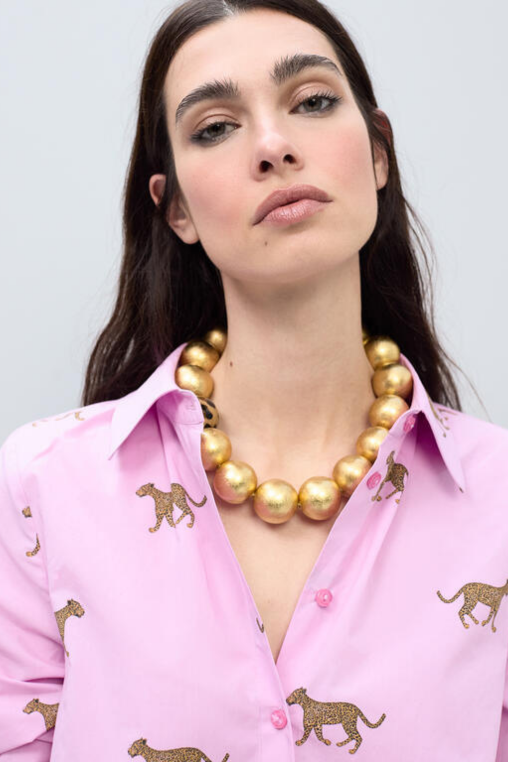 CAMISA ROSA COM LEOPARDOS - LOLA CASADEMUNT