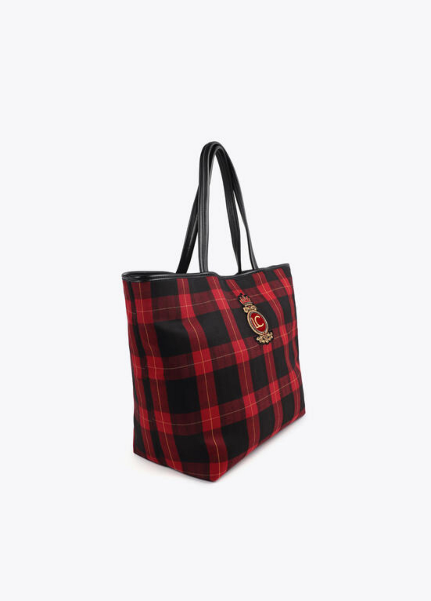 MALA SHOPPER EM XADREZ COM EMBLEMA - LOLA CASADEMUNT