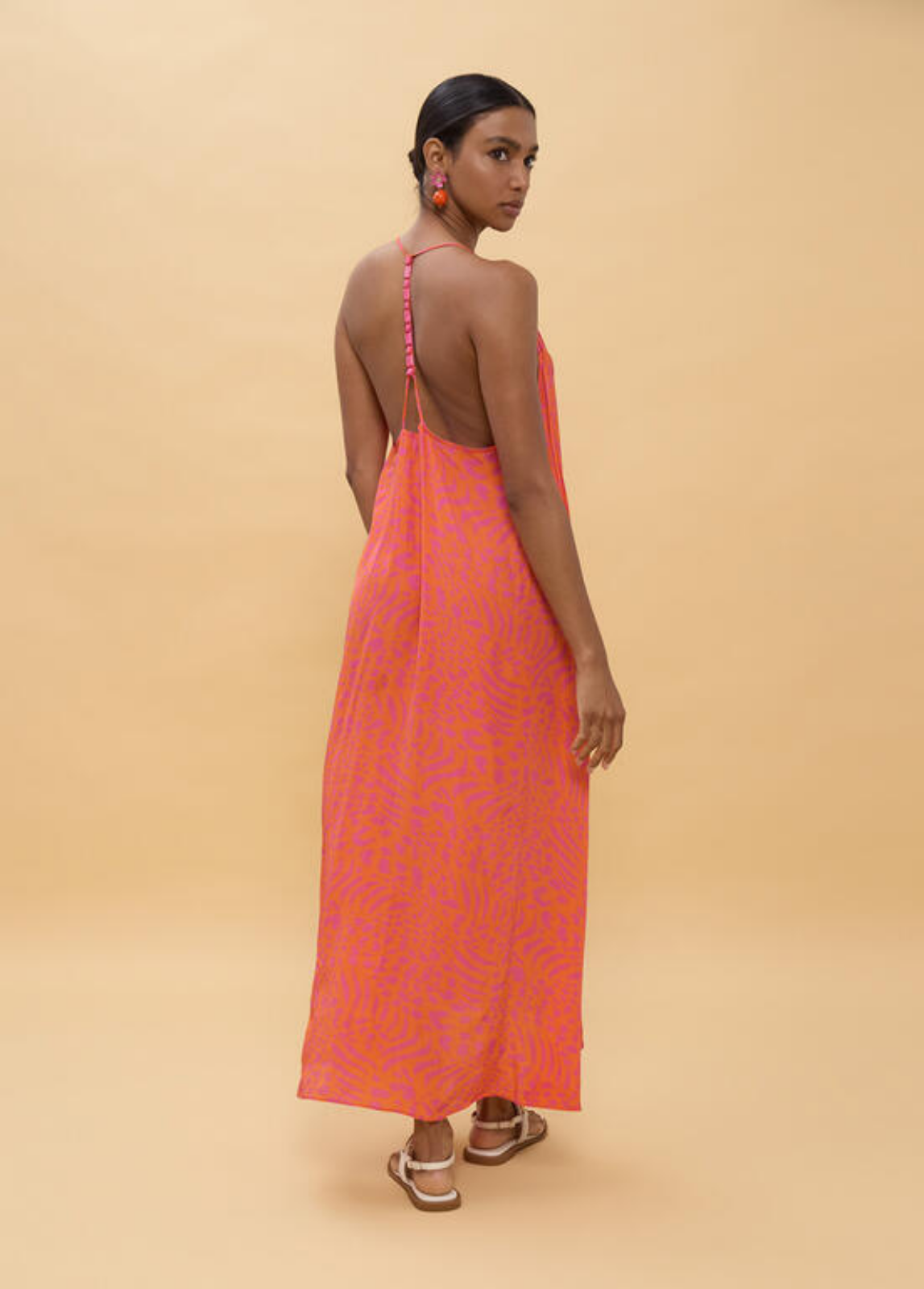 VESTIDO DE ALÇAS COM ESTAMPA VIVA - LOLA CASADEMUNT