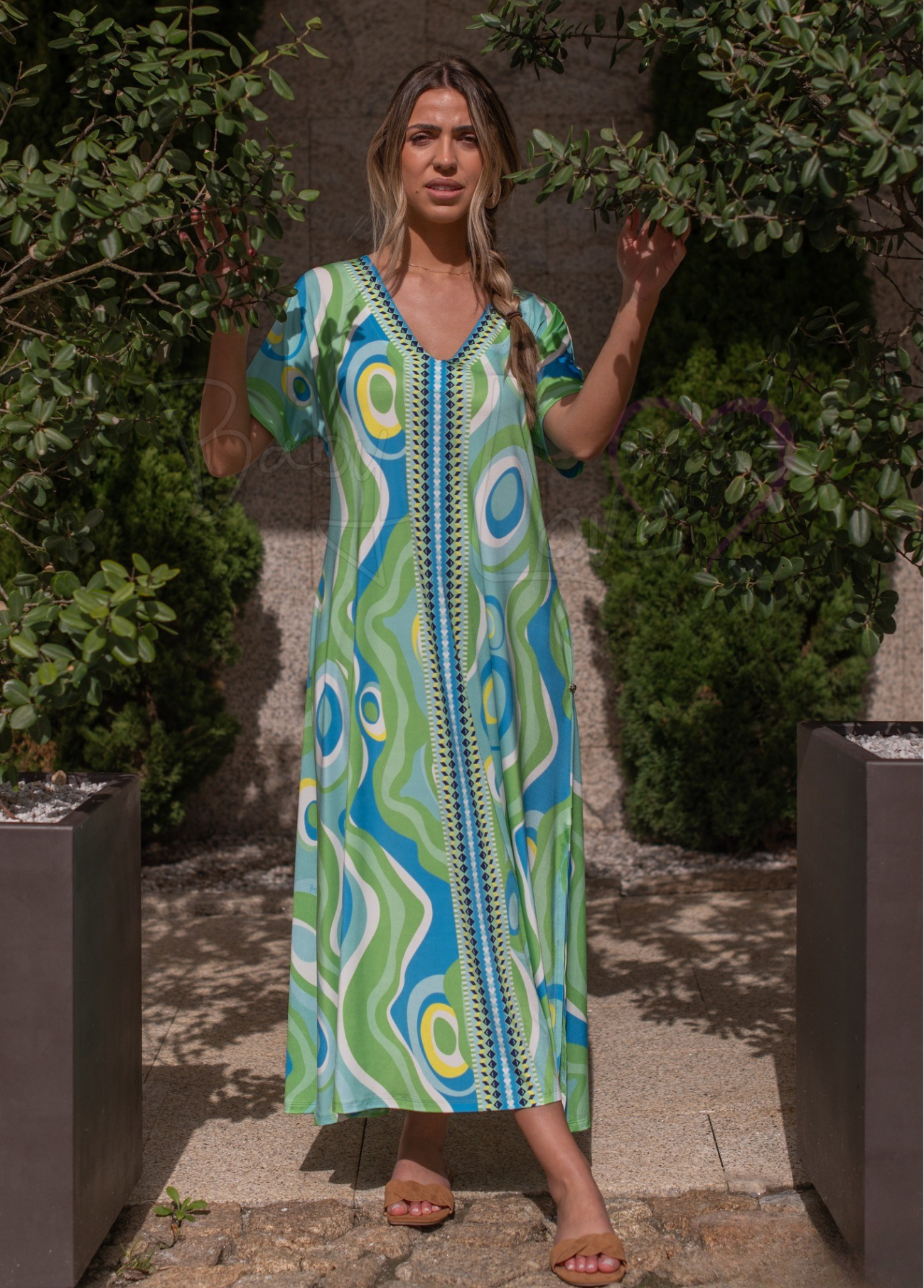 VESTIDO ESTAMAPADO DECOTE EM V - BABY LOVE