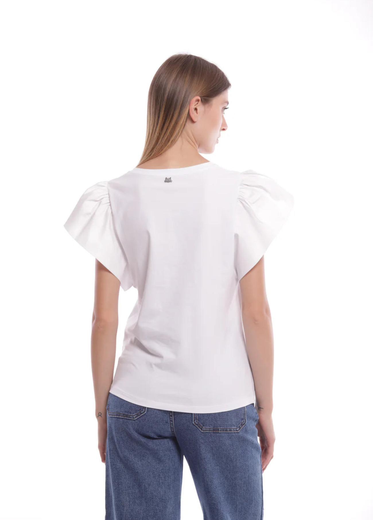 T-SHIRT COM MANGAS VOULANT - MIMI MUA