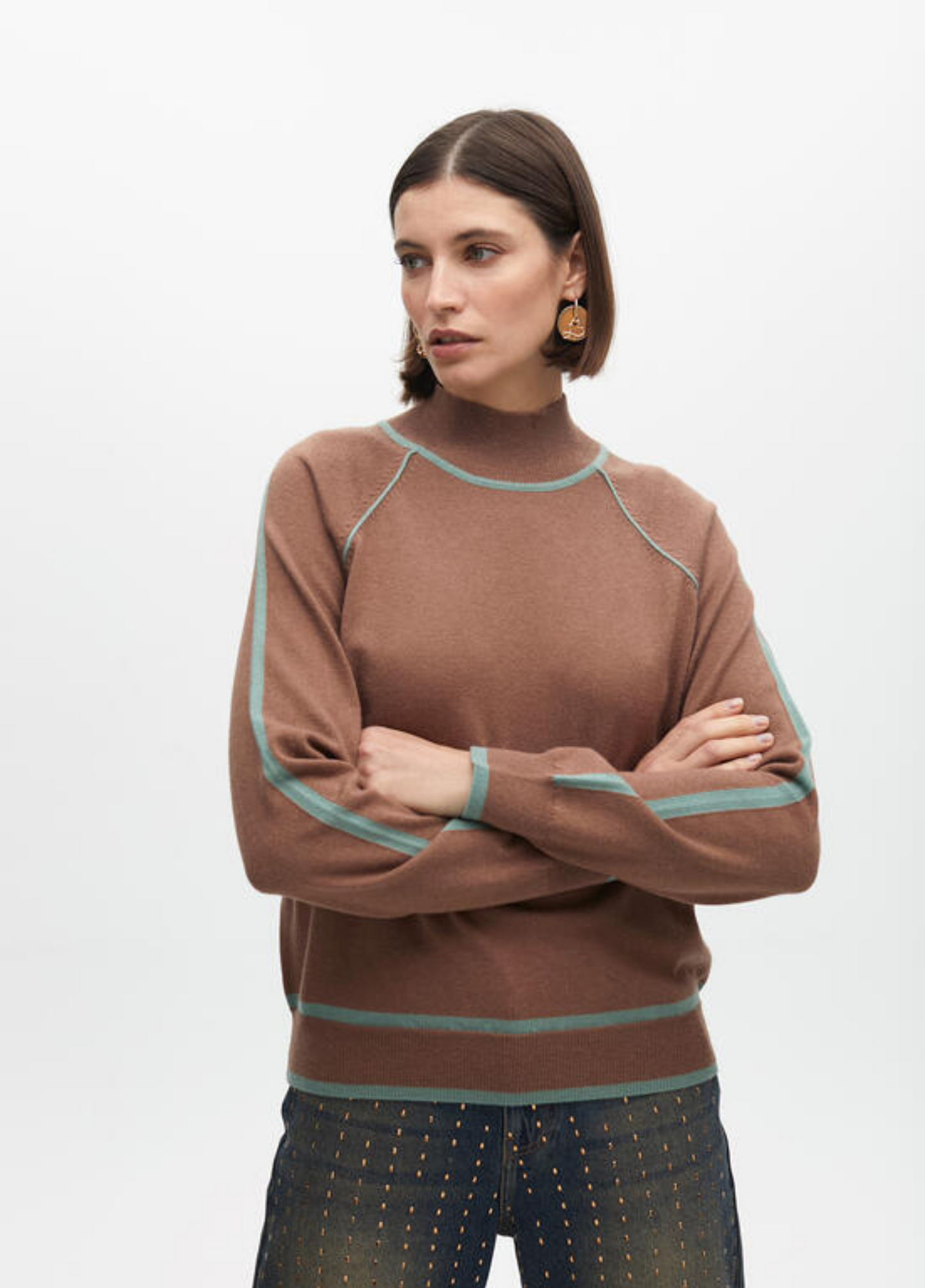 CAMISOLA DE MALHA COM CONTRASTES BICOLOR - LOLA CASADEMUNT
