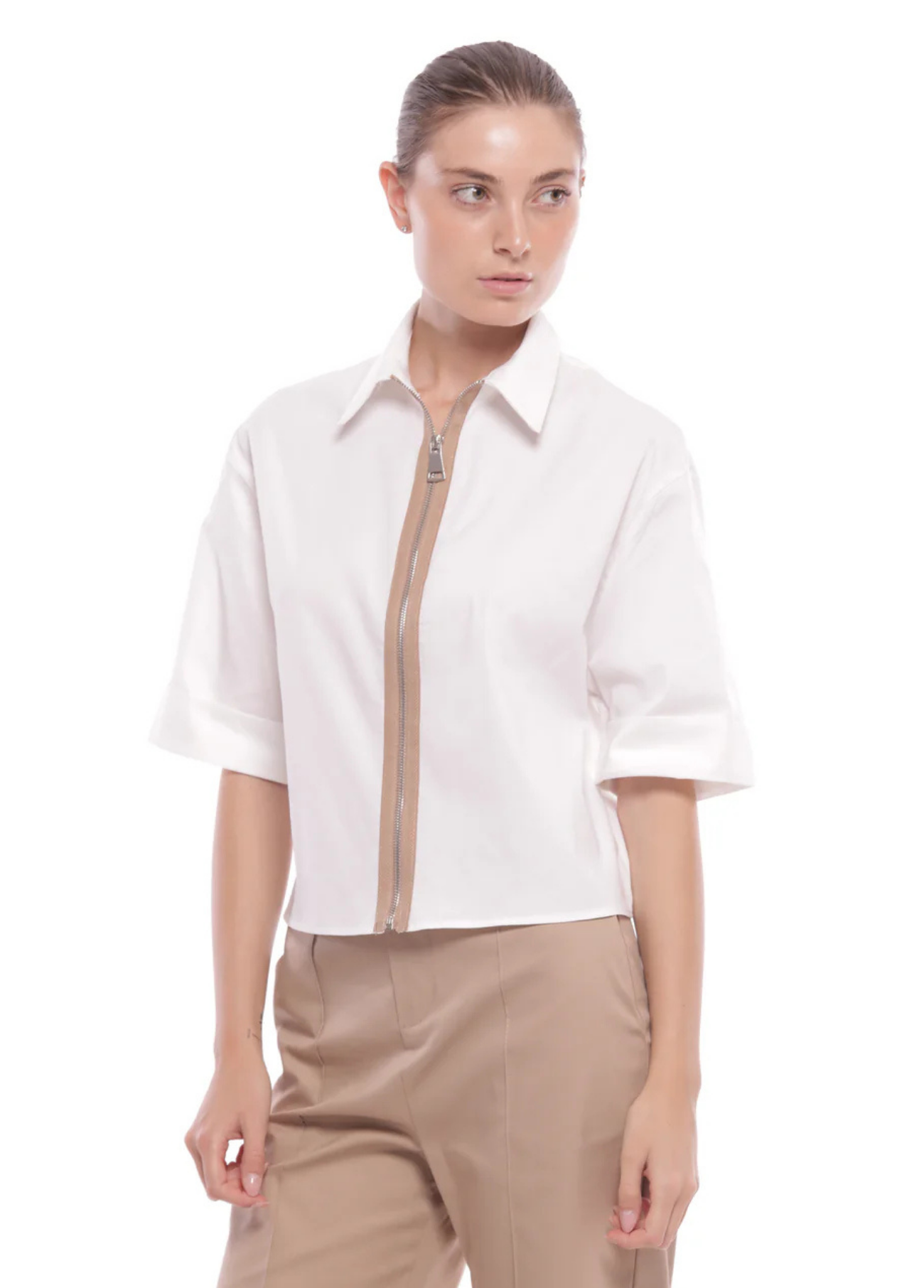 BLUSÃO CROPPED COM ZÍPER - MIMI MUA