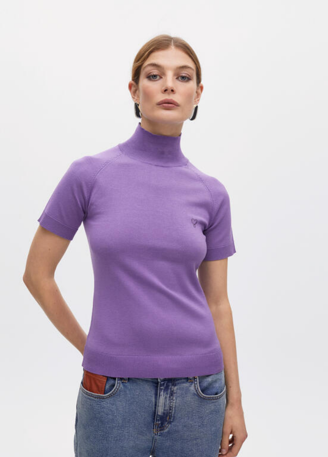 CAMISOLA GOLA SUBIDA MANGA CURTA - LOLA CASADEMUNT