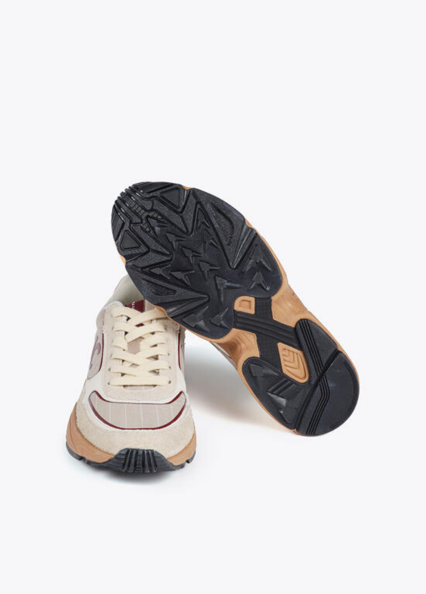 TÉNIS DESPORTIVOS CREME COM DETALHES BORDEAUX - LOLA CASADEMUNT