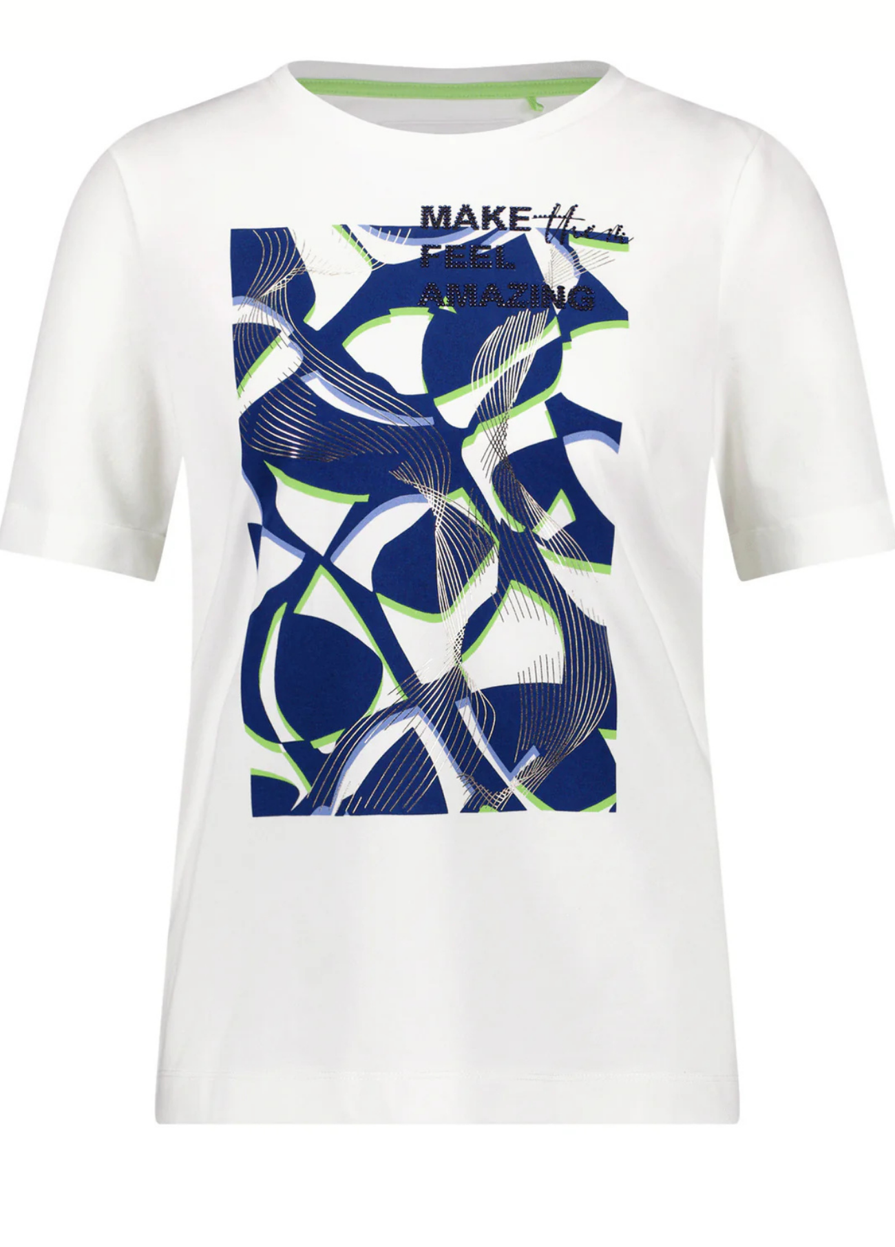 T-SHIRT COM ESTAMPA FLORAL E LETRAS EM BRANCO - GERRY WEBER