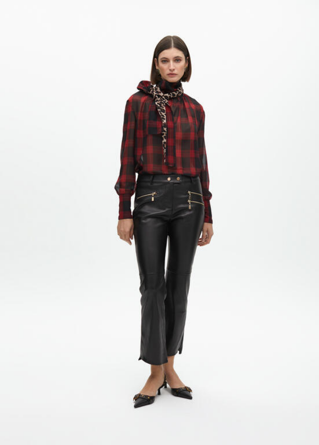 CAMISA XADREZ COM LENÇO ANINAL PRINT - LOLA CASADEMUNT