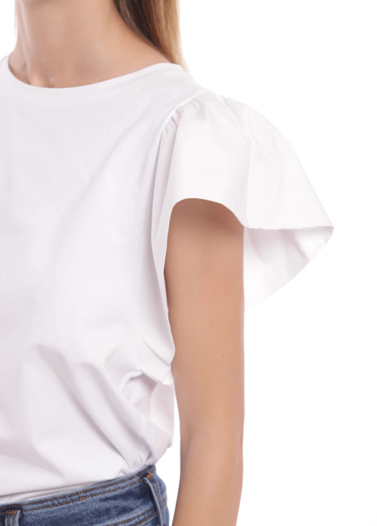 T-SHIRT COM MANGAS VOULANT - MIMI MUA