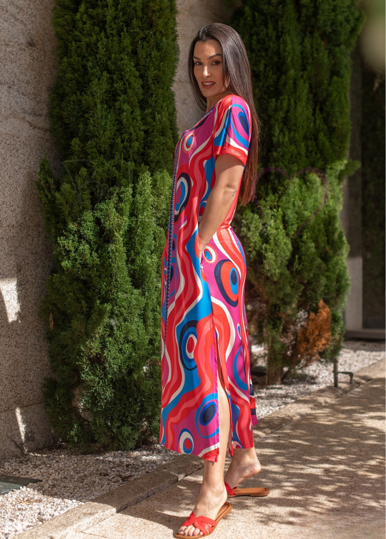 VESTIDO ESTAMAPADO DECOTE EM V - BABY LOVE
