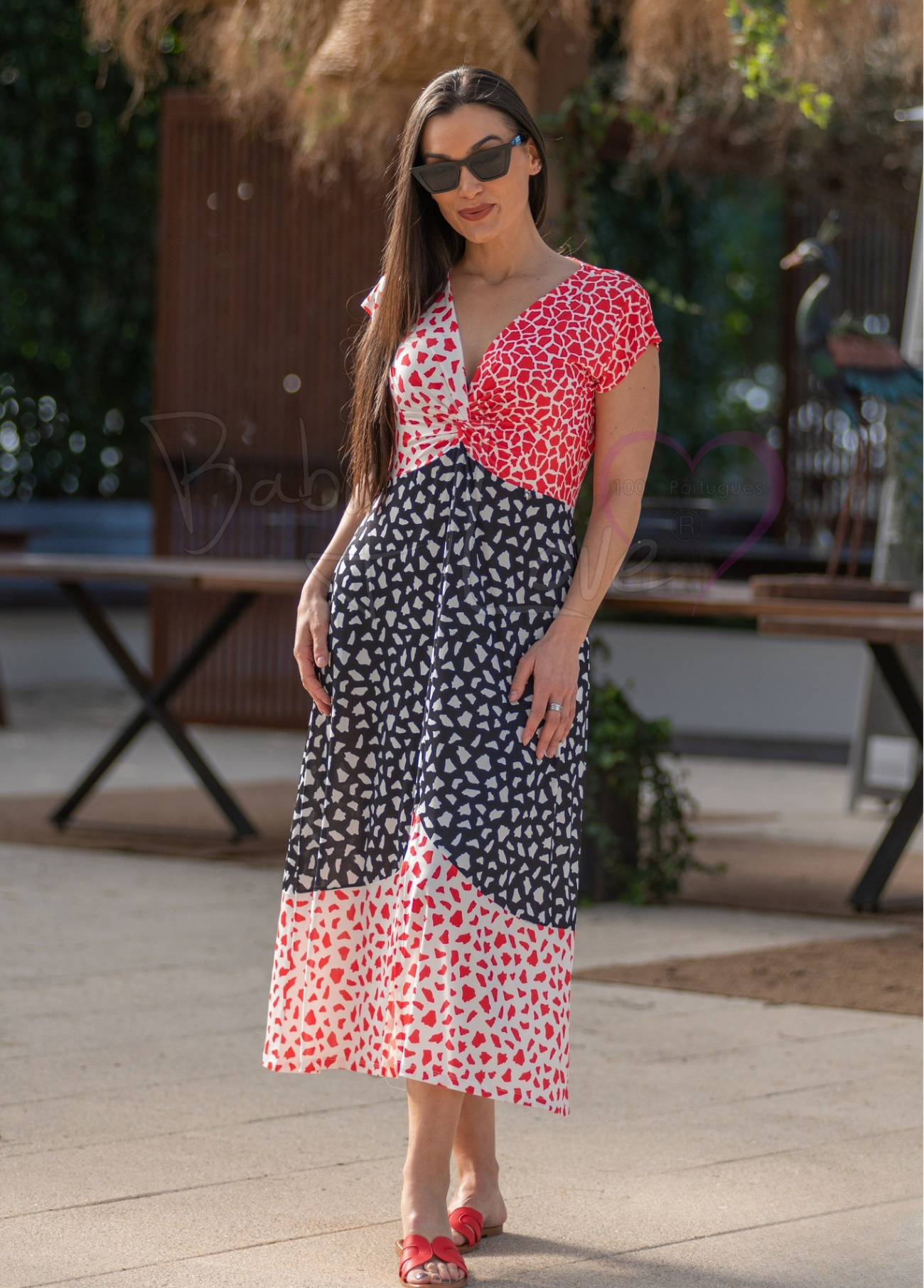 VESTIDO ESTAMPADO COM PINTAS EM MALHA FRIA - BABY LOVE