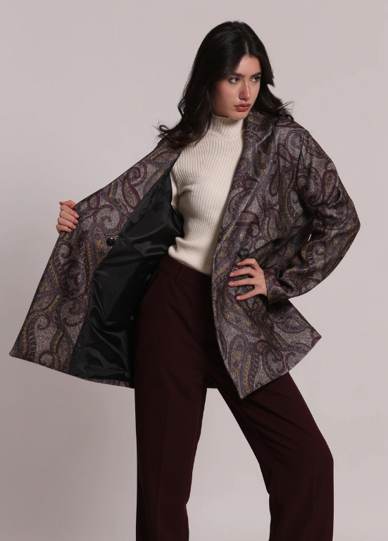 SOBRETUDO ASSERTOADO COM ESTAMPADO PAISLEY - MIMI MUA