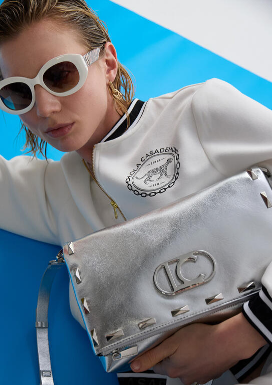 BOMBER DE TECIDO SCUBA COM FITA CONTRASTANTE - LOLA CASADEMUNT