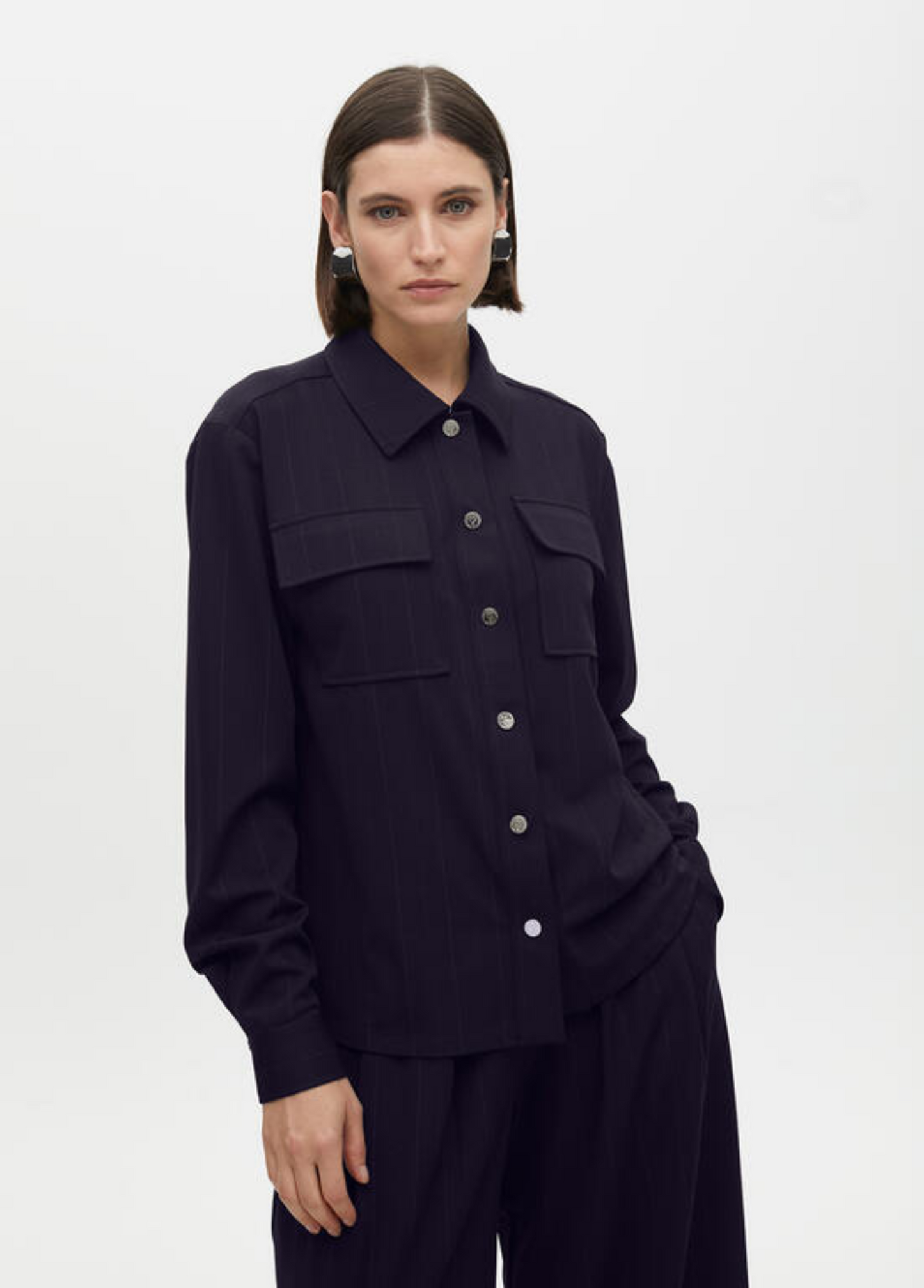 CAMISA MARINHO COM FIO DE LUREX - LOLA CASADEMUNT