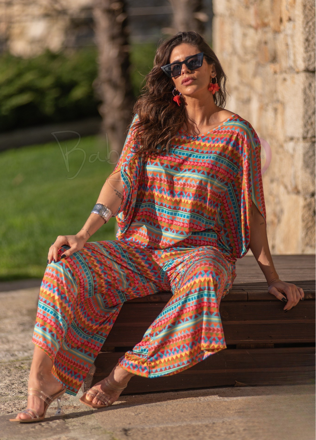CALÇAS CULOTTE ESTAMPADO GEOMÉTRICO - BABY LOVE