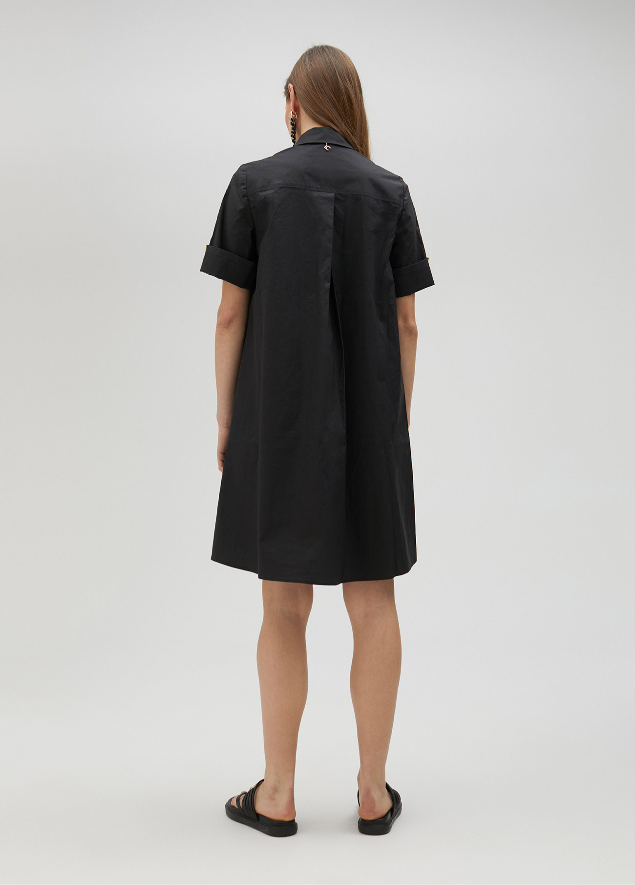VESTIDO CAMISEIRO COM RISCAS NAS MANGAS - LOLA CASADEMUNT