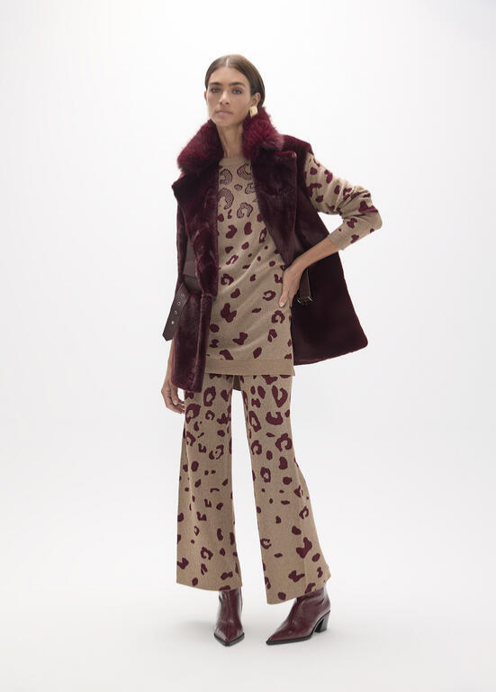 JERSEY LONGO DE JACQUARD EM ANIMAL PRINT - LOLA CASADEMUNT