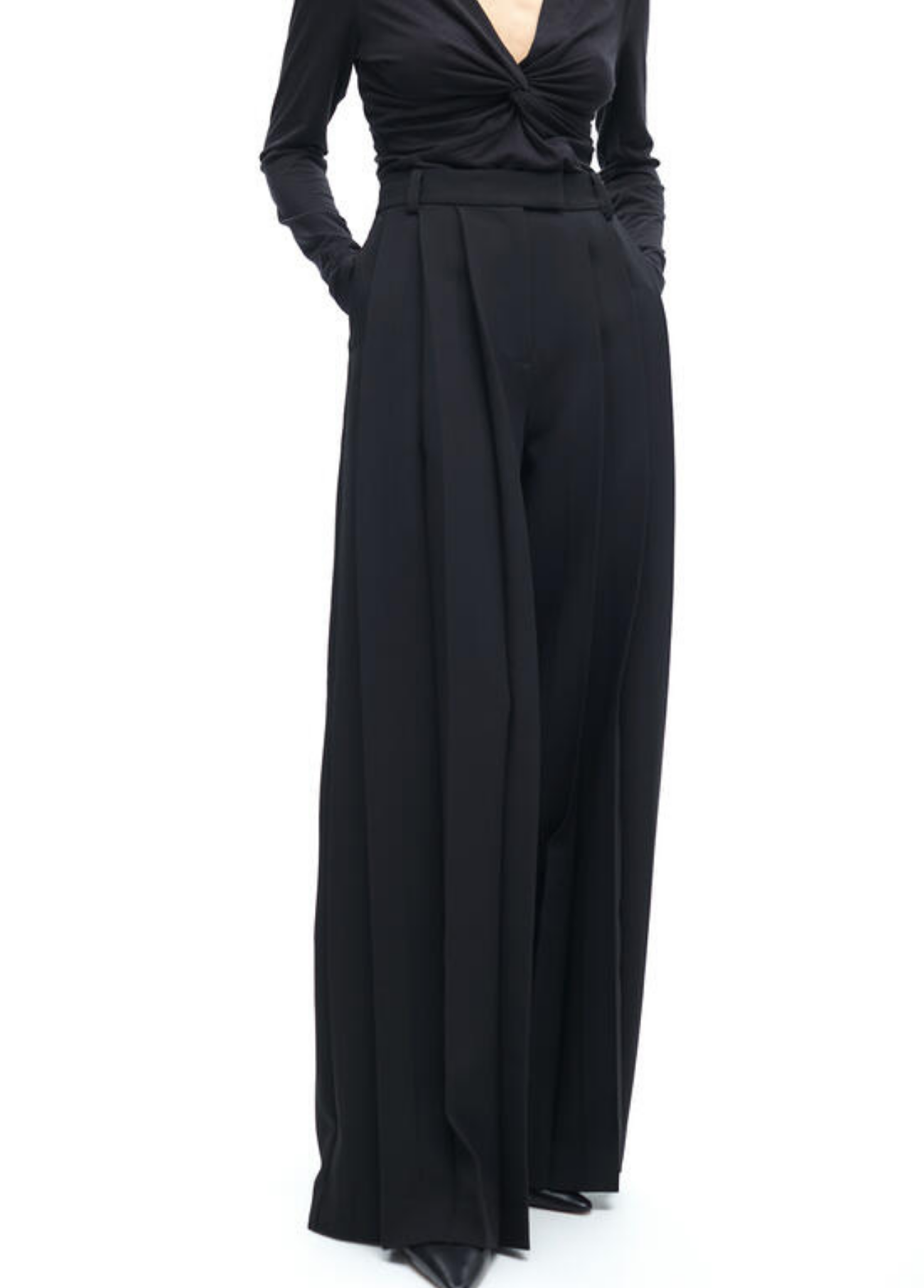 CALÇAS ALFAIATARIA PRETAS WIDE LEG - LOLA CASADEMUNT