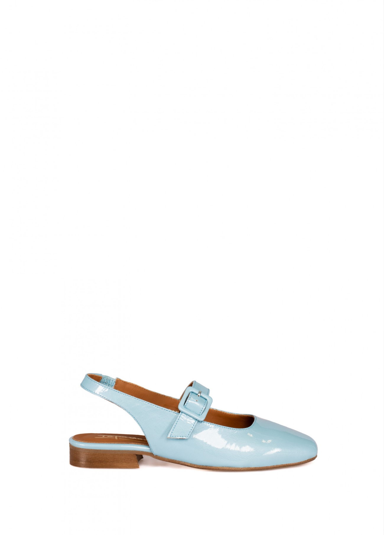 SAPATO RASO EM VERNIZ COM FIVELA - TAPADAS