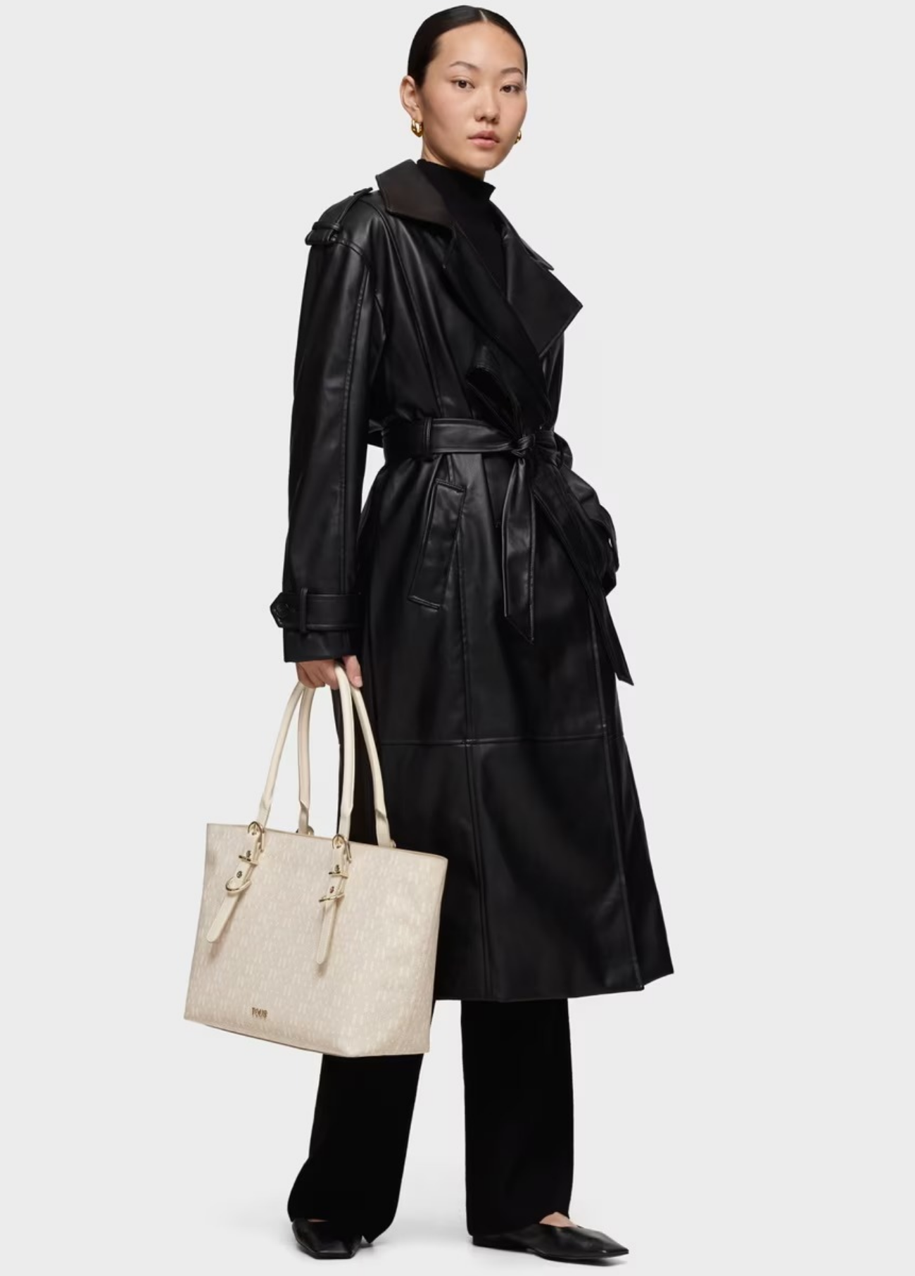 MALA TOTE BAG BEGE TOUS BUCKLES SILHOUETTE - TOUS