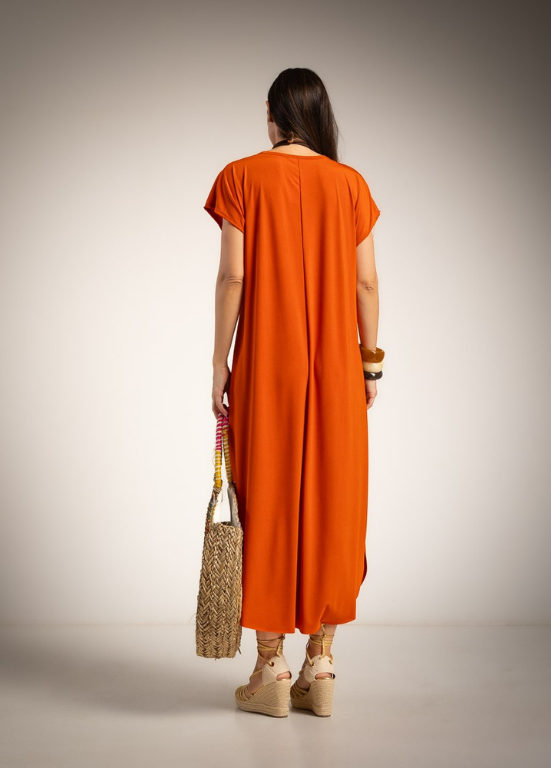 VESTIDO MAXI EM MALHA FRIA E CORTE AMPLO - ALBANO'S