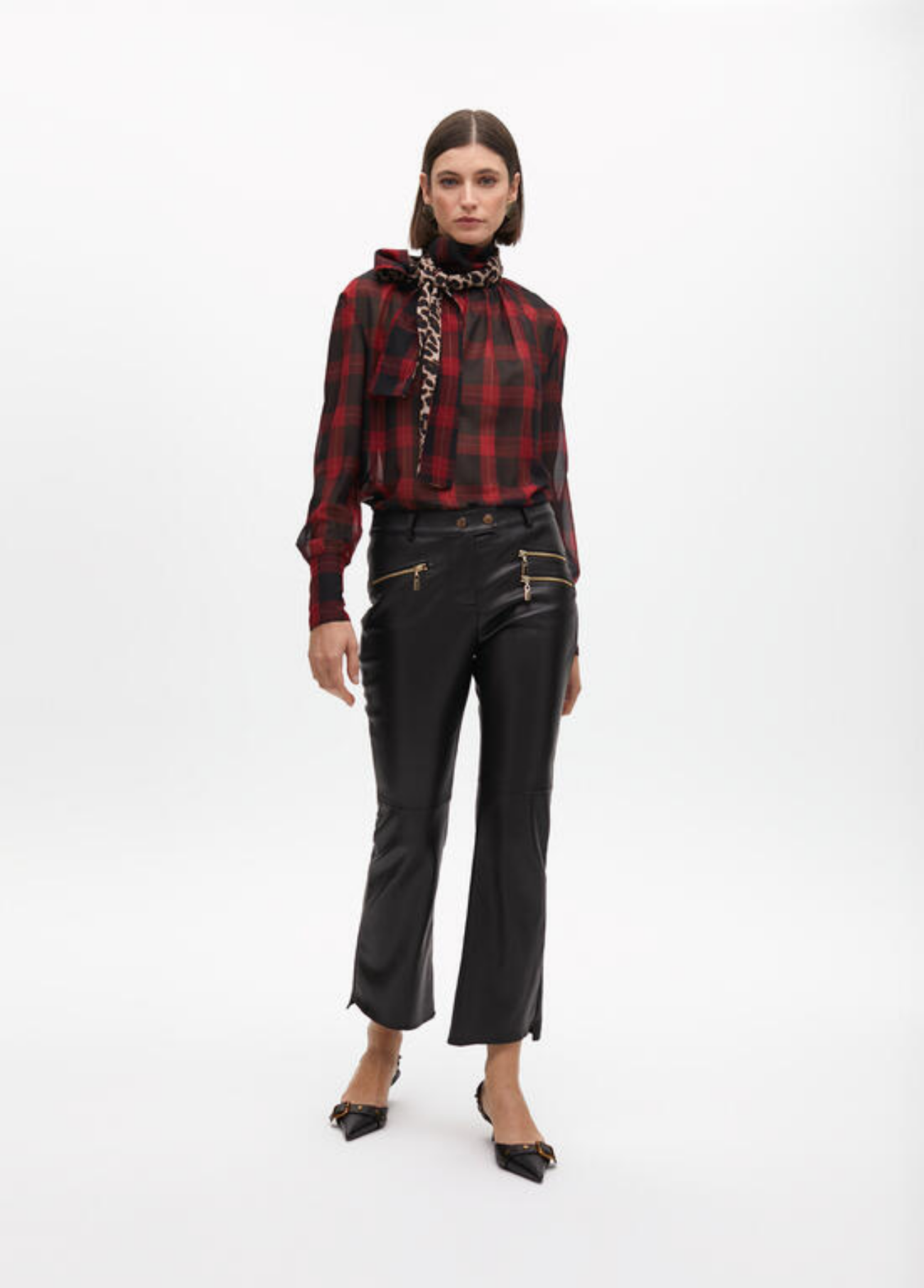 CAMISA XADREZ COM LENÇO ANINAL PRINT - LOLA CASADEMUNT